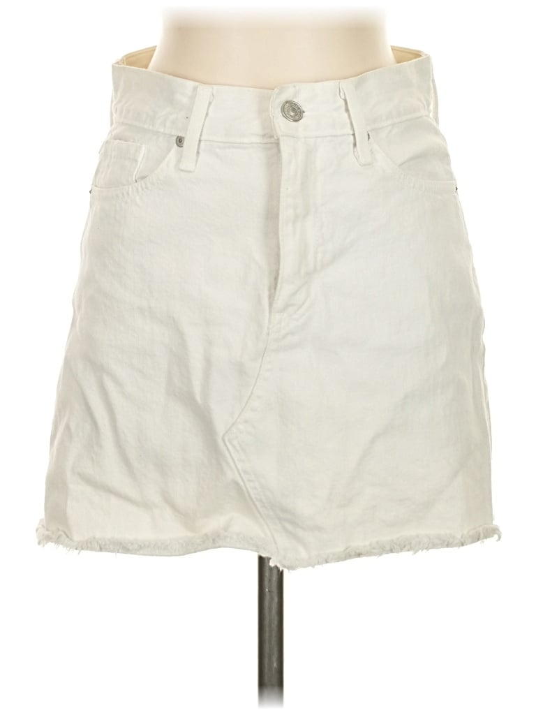 Pre-owned Just Black Denim Skirt In White