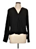 Remade 100% Polyester Black Long Sleeve Blouse Size L - photo 1
