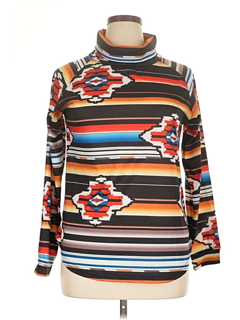 Pre-owned Unbranded Turtleneck Sweater In Orange