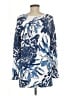 Soft Surroundings 100% Cotton Paisley Blue Pullover Sweater Size M - photo 2