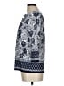 Talbots Floral Graphic Blue 3/4 Sleeve Blouse Size L - photo 5