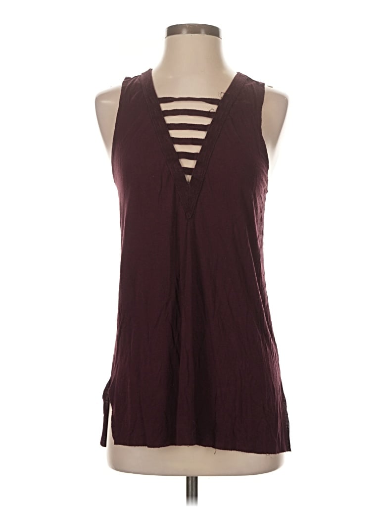 Pre-owned American Eagle Outfitters Tank Top Burgundy Plunge Neckline Tops