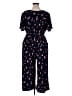 Kaileigh Floral Blue Jumpsuit Size 1X - photo 2
