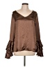 Cupio 100% Polyester Brown Long Sleeve Blouse Size L - photo 1