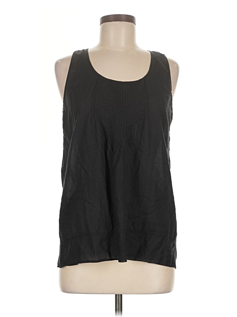 Pre-owned Margaret O'leary Sleeveless Top Black Halter Neckline Tops