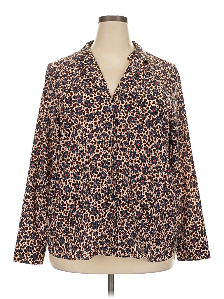 Pre-owned Boden Long Sleeve Blouse In Brown