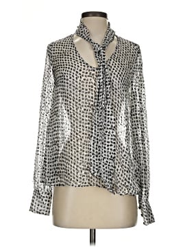 Saloni Long Sleeve Silk Top (view 1)