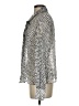 Saloni Animal Print Silver Long Sleeve Silk Top Size 2 - photo 5