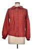 Assorted Brands Houndstooth Red Long Sleeve Blouse Size 12 - photo 1