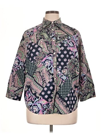 Lauren by Ralph Lauren 3/4 Sleeve Button-Down Shirt (view 1)