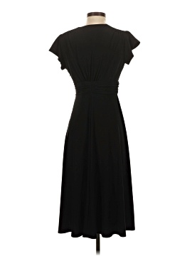 evening dress for fat ladies Evan Picone Black Pleaded Chiffon V-Neck Cocktail Dress Size 14 Large main image 1