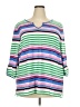 Talbots Stripes Green 3/4 Sleeve Top Size 3X Petite - photo 1