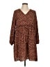 Shein Curve 100% Polyester Animal Print Brown Casual Dress Size 12 Plus (0) - photo 1