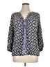 Crown & Ivy 100% Rayon Blue 3/4 Sleeve Blouse Size XL - photo 1
