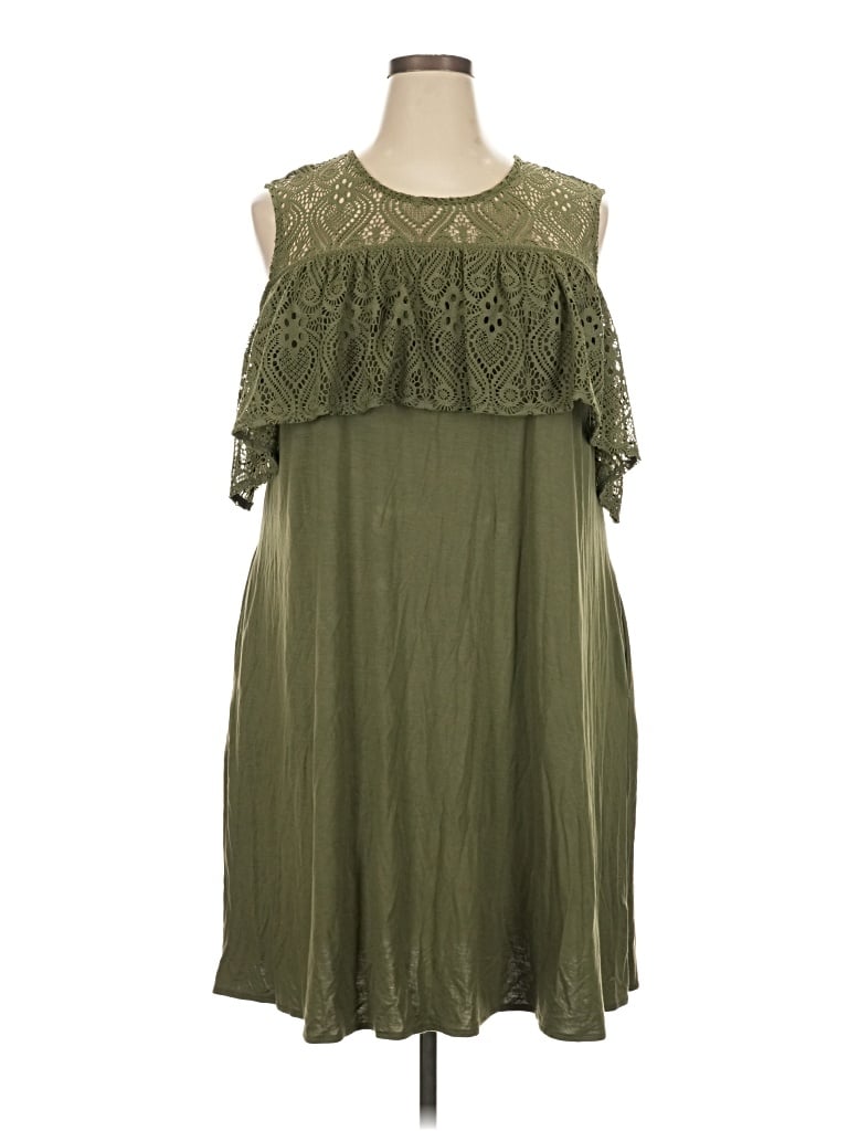 Pre-owned Lane Bryant Casual Dress In Green