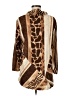 MULTIPLES Animal Print Brown Poncho Size M - photo 2