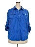 Assorted Brands Polka Dots Blue 3/4 Sleeve Button-Down Shirt Size XXL - photo 1