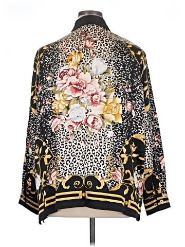 Linda Allard Ellen Tracy Long Sleeve Silk Top (view 2)