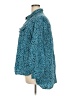 Notations Animal Print Teal Long Sleeve Button-Down Shirt Size 2X - photo 5