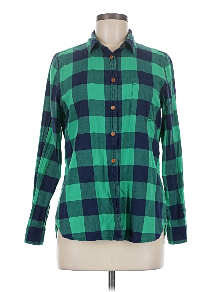 Pre-owned Jcrew Long Sleeve Button Down Shirt In Green