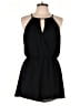Lush 100% Polyester Solid Black Romper Size L - photo 1