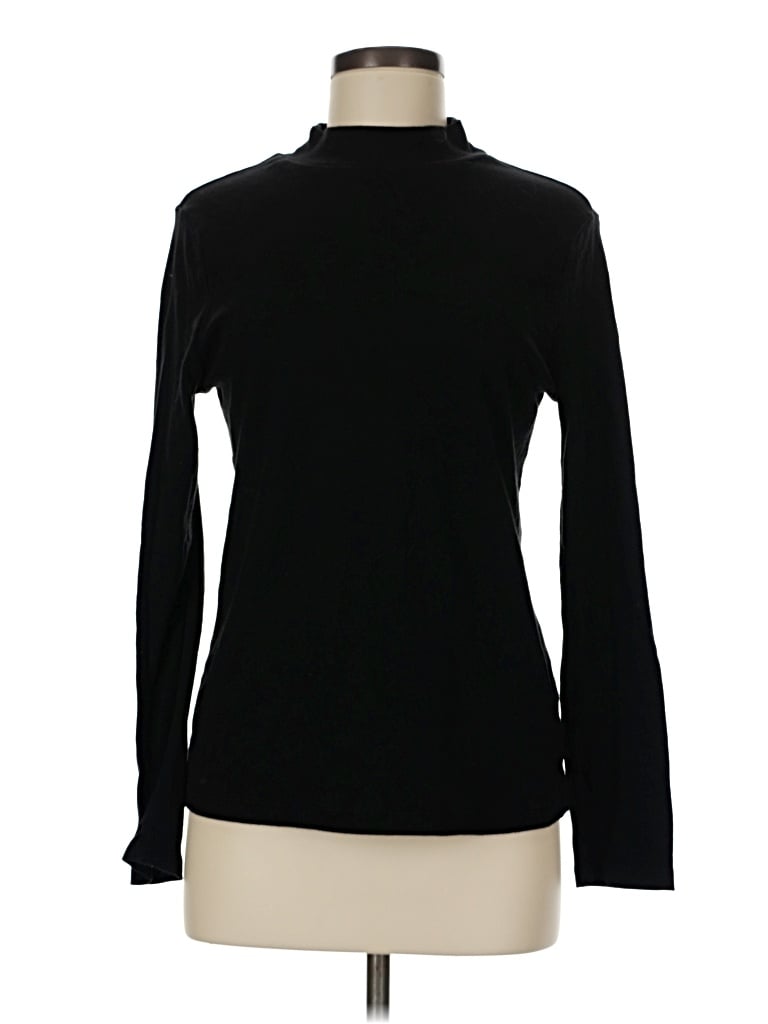 Pre-owned White Stag Long Sleeve Turtleneck In Black