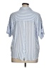 Monday Fun Stripes Blue Short Sleeve Blouse Size XL - photo 2