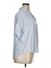 Monday Fun Stripes Blue Short Sleeve Blouse Size XL - photo 4