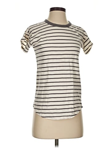 Madewell Whisper Cotton Rib-Crewneck Tee in Malvera Stripe (view 1)