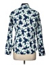Lands' End 100% Baumwolle Paisley Blue Long Sleeve Blouse Size 10 - photo 2