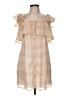 Privacy Please 100% Polyester Checkered-gingham Tan Casual Dress Size M - photo 1