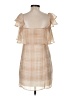 Privacy Please 100% Polyester Checkered-gingham Tan Casual Dress Size M - photo 2