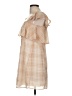 Privacy Please 100% Polyester Checkered-gingham Tan Casual Dress Size M - photo 5