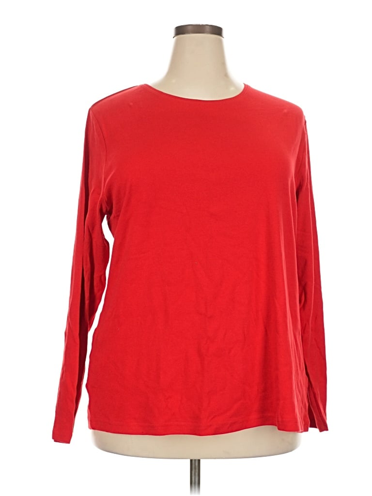 Pre-owned Croft & Barrow Long Sleeve T-shirt In Red
