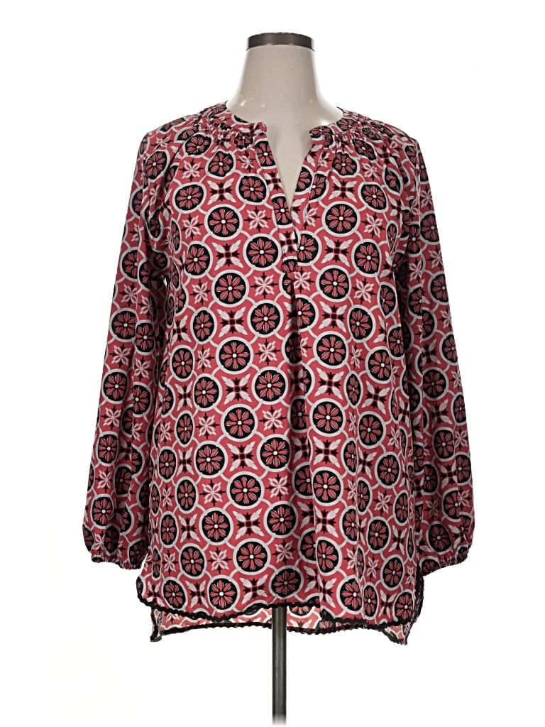 Pre-owned Simply Southern Long Sleeve Blouse In Red