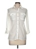 NY Collection Stripes Ivory Long Sleeve Blouse Size M - photo 1
