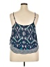 Xhilaration 100% Rayon Blue Sleeveless Blouse Size XXL - photo 2