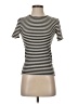 Zara Stripes Ivory Short Sleeve Turtleneck Size S - photo 1