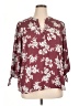 Collective Concepts 100% Polyester Burgundy 3/4 Sleeve Blouse Size 1X - photo 1