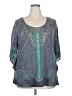 Reba Teal 3/4 Sleeve Blouse Size 2X - photo 1