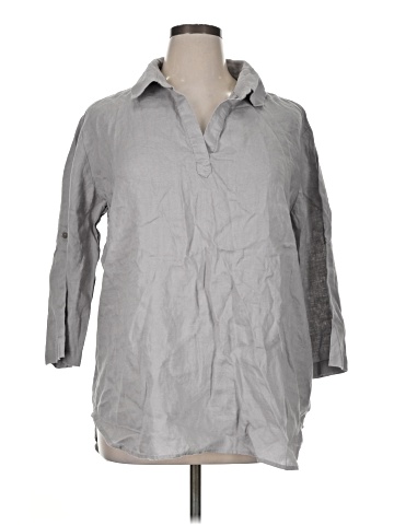 Pure Amici 3/4 Sleeve Button-Down Shirt (view 1)
