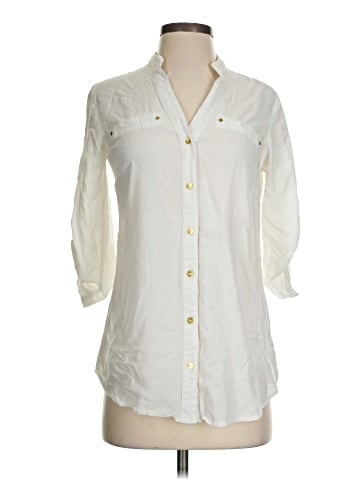 Guess 3/4 Sleeve Button-Down Shirt (view 1)