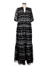 Ann Taylor 100% Polyester Print Black Casual Dress Size M (tall) - photo 1