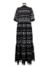 Ann Taylor 100% Polyester Print Black Casual Dress Size M (tall) - photo 2