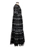 Ann Taylor 100% Polyester Print Black Casual Dress Size M (tall) - photo 4