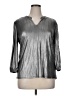 Cooper & Ella Metallic Silver 3/4 Sleeve Blouse Size XL (4) - photo 1