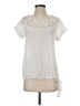 Esley 100% Polyester Ivory Short Sleeve Blouse Size S - photo 1