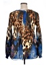 GNW 100% Polyester Blue Long Sleeve Blouse Size XL - photo 2