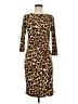 Jennifer Lopez Animal Print Brown Cocktail Dress Size M - photo 1