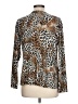 Clara Sun Woo Animal Print Brown Long Sleeve Blouse Size L - photo 2